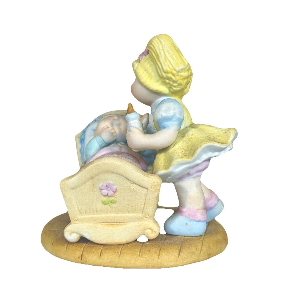 Xavier Roberts 1984 Cabbage Patch Figurine Getting Acquainted Baby Crib - Picture 3 of 8